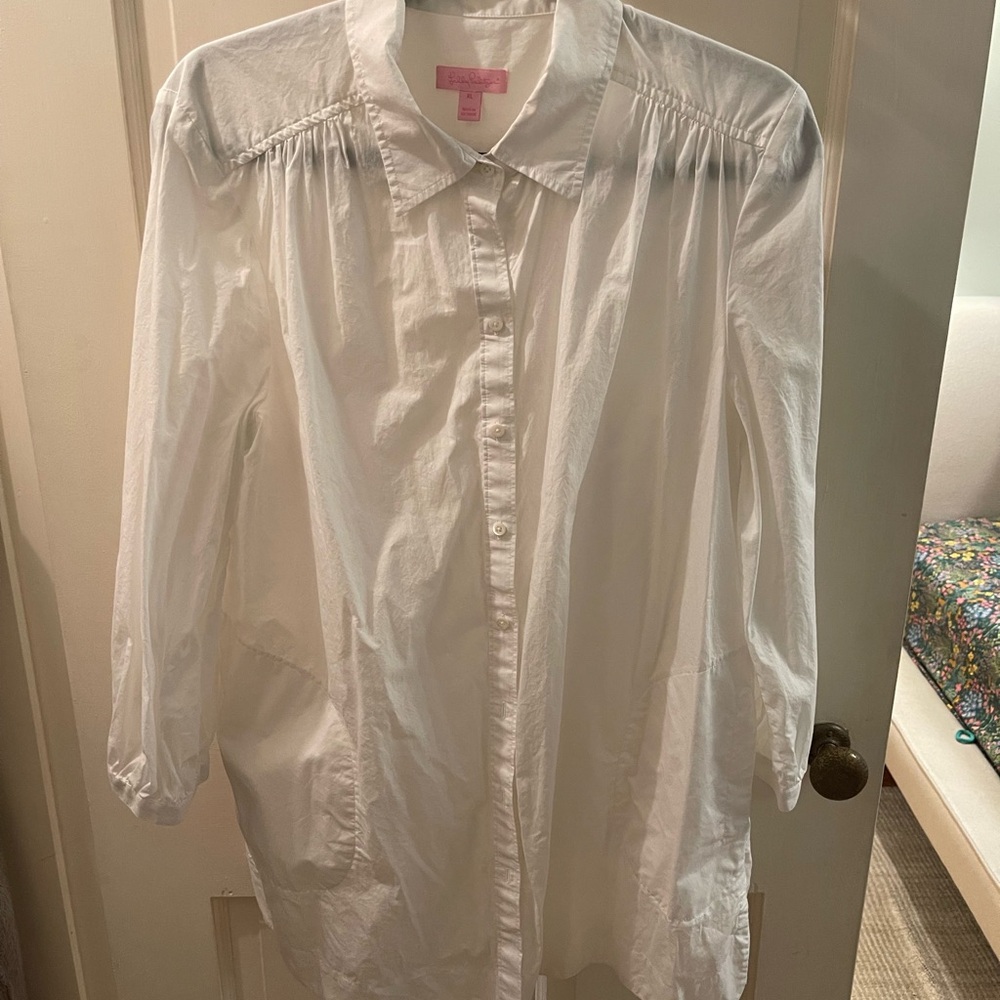 Lilly Pulitzer White Collared Shirt